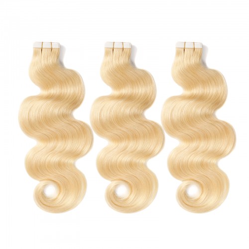 Human Hair #613 Blonde Body Wave Tape In Extensions（20pcs/set） | Human Hair Wig | Lace Front